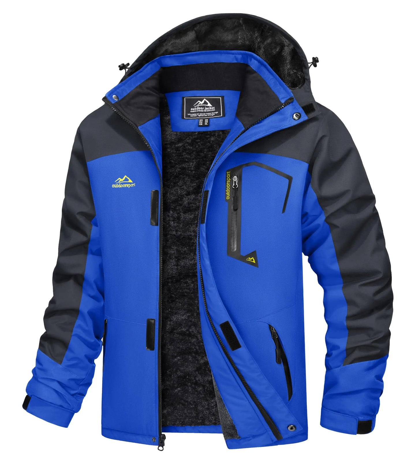 Men's Water-Resistant Ski Jacket Winter Fleece Lined/Snow Coat Warm Windproof Outdoor Jacket