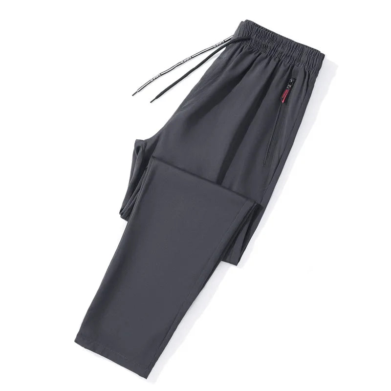 Men's Casual Pants Stretch Slim Fit Elastic Waist Classic Blue/Black Gray Male Brand Trousers Plus Size