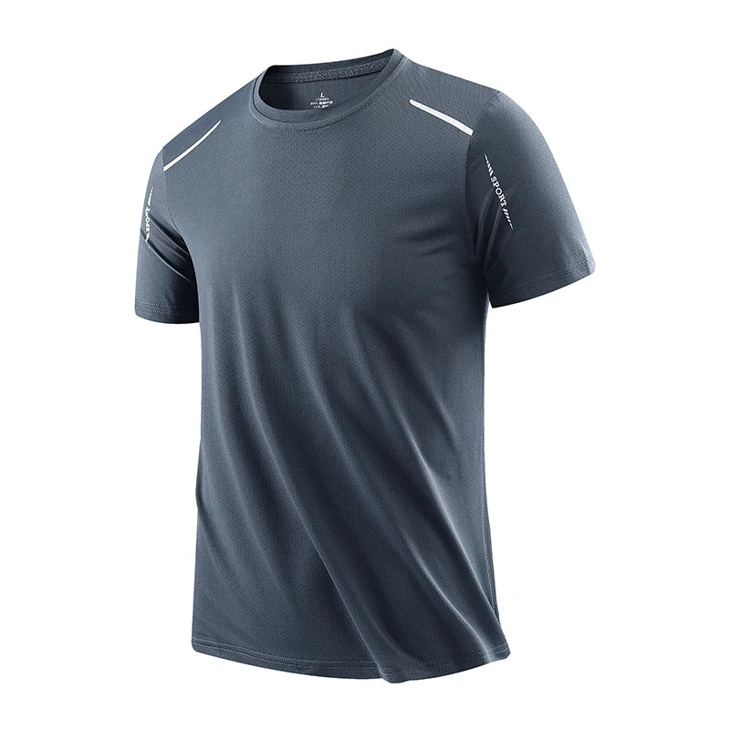 CHRLCK Men's Running Quick Drying T-shirts Breathable Hiking/Fishing Tees Soft Elasticity Outdoor Sports Short Shirt Summer
