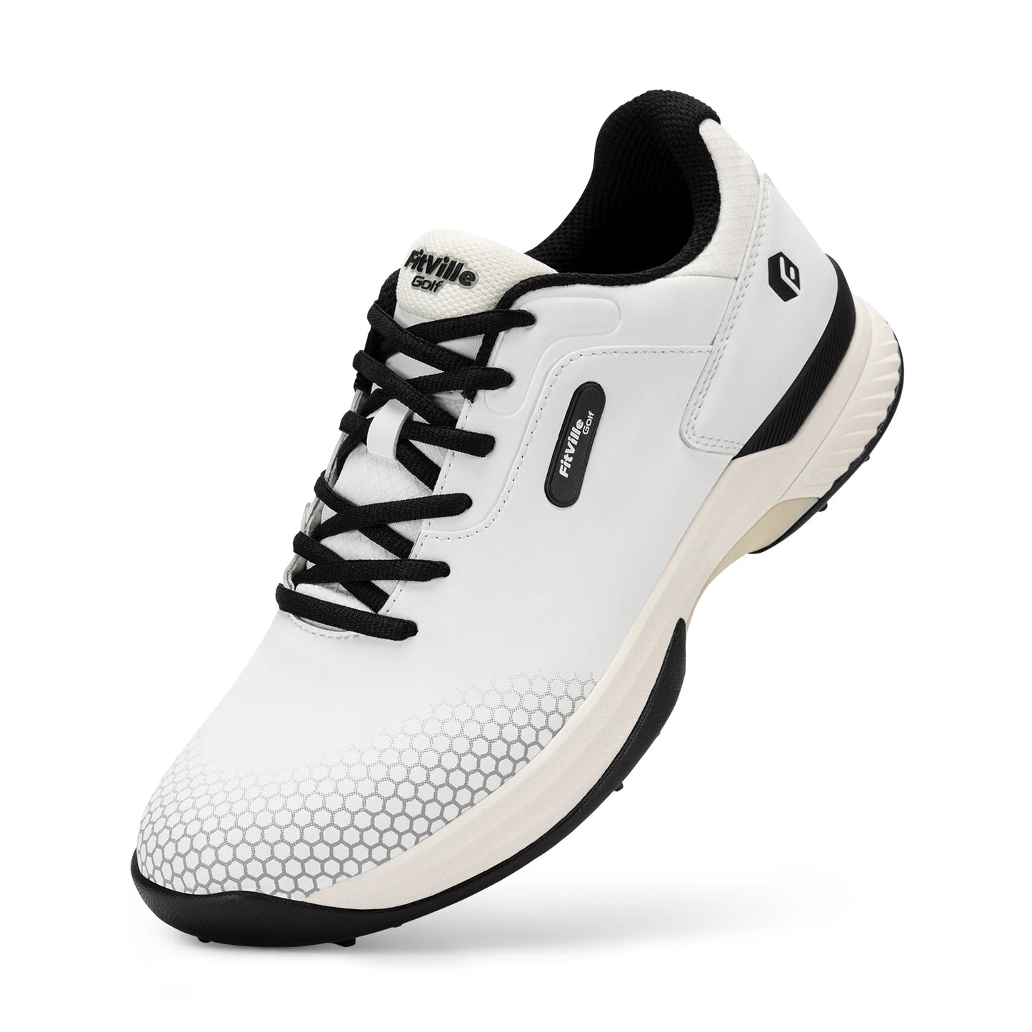 FitVille Wide Men's Golf Shoes Non-Slip Wear-Resistant Comfortable/Pickleball Sports Shoes Suitable for Swollen Feet