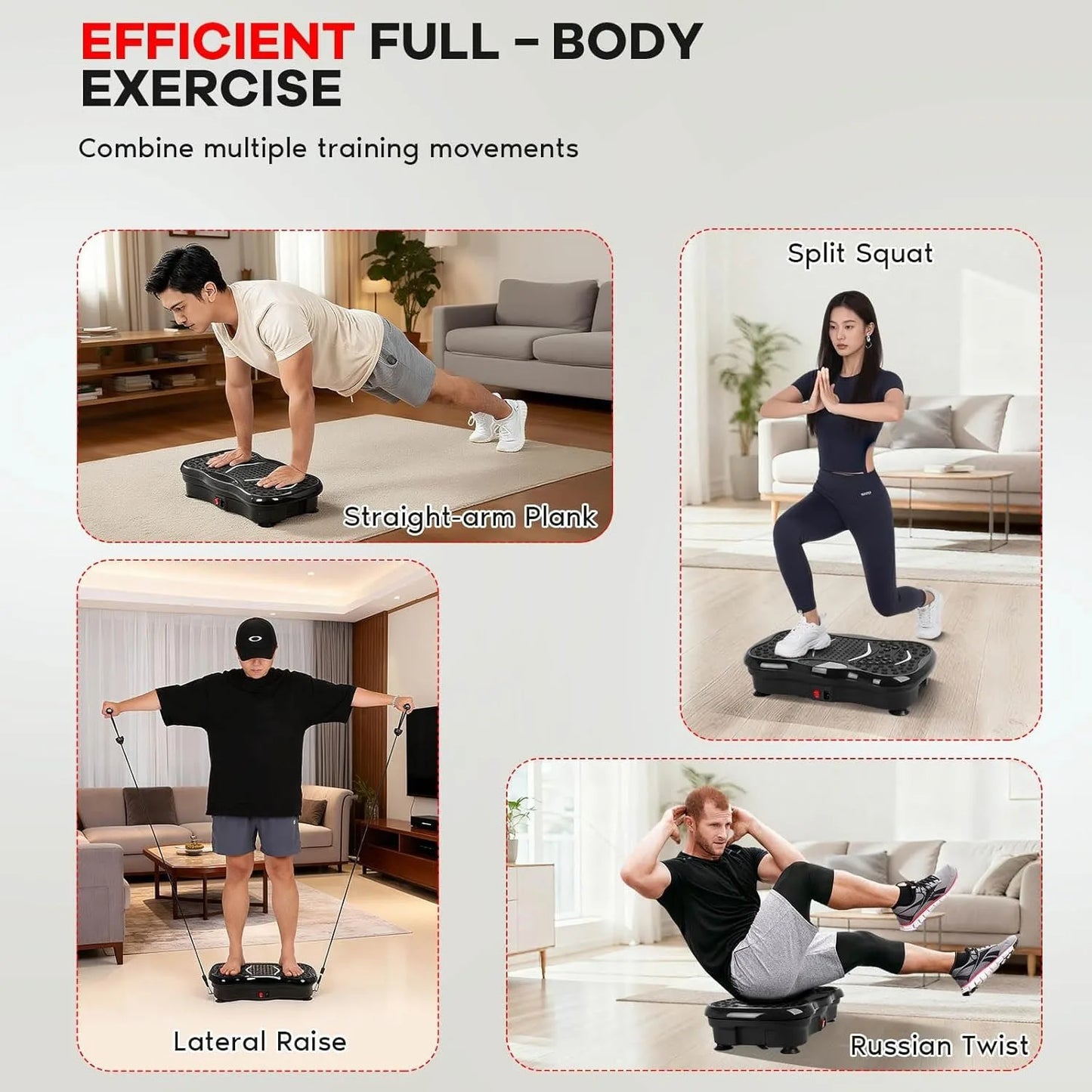 Power Vibration Plate Workout Machine Full Body Fitness Platform/for Muscle & Weight Loss SCITOO Brand, 180W Motor, Home Gym