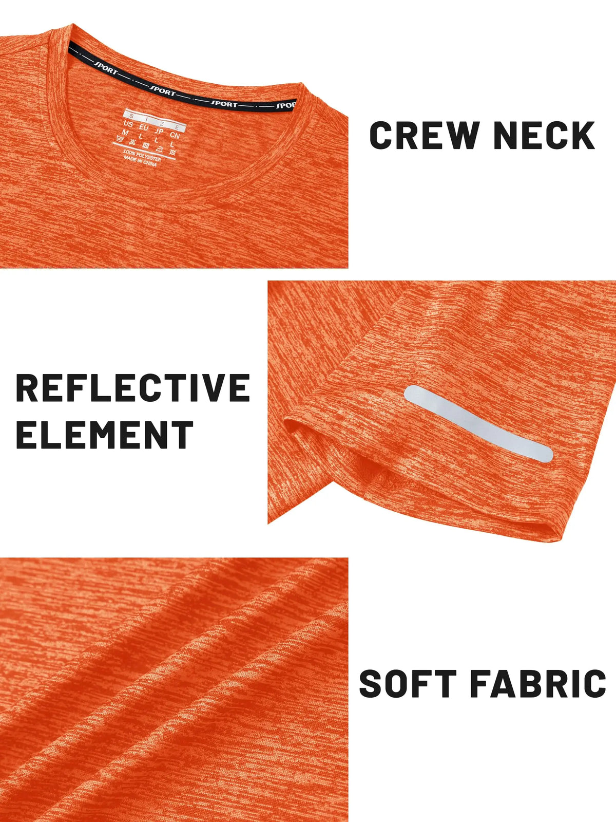 Men's Sports T-Shirts Short Sleeve Quick Dry Athletic/Workout Shirts Breathable Lightweight Running Gym Tees