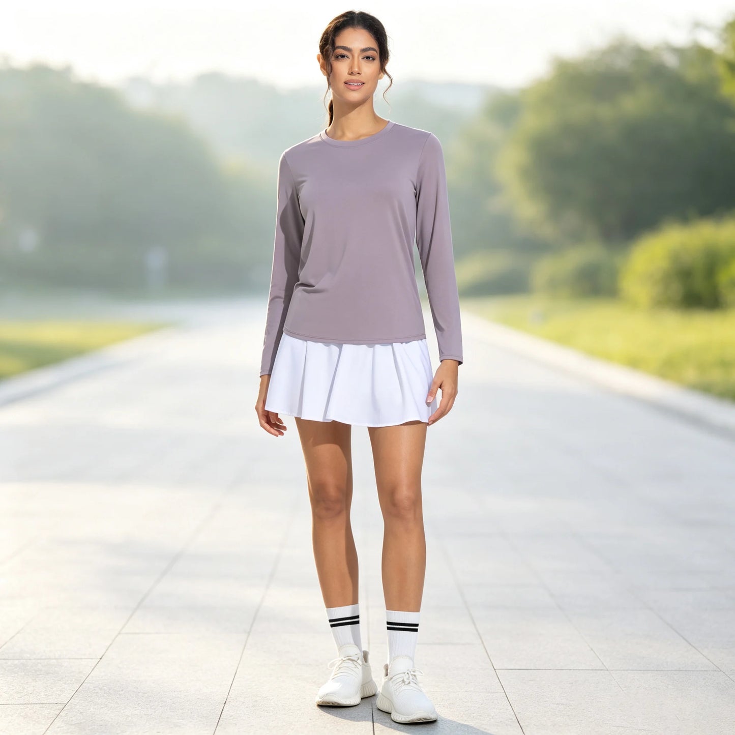 THE GYM PEOPLE Women's Ultra Soft Long Sleeve/Workout Shirts Basic Crewneck Athletic Running Tops