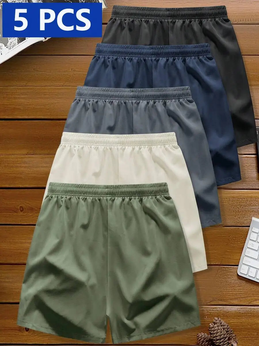Manfinity Homme 5pcs/Set Men's Spring Summer Sports Shorts Casual Shorts