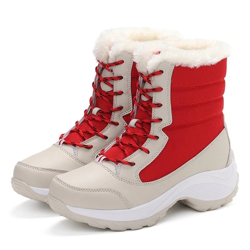 Autumn Winter Women's Ankle Boots Chunky Platform Waterproof Non-slip/Warm Shoes Woman Boots Outdoor Warm Snow Boots New