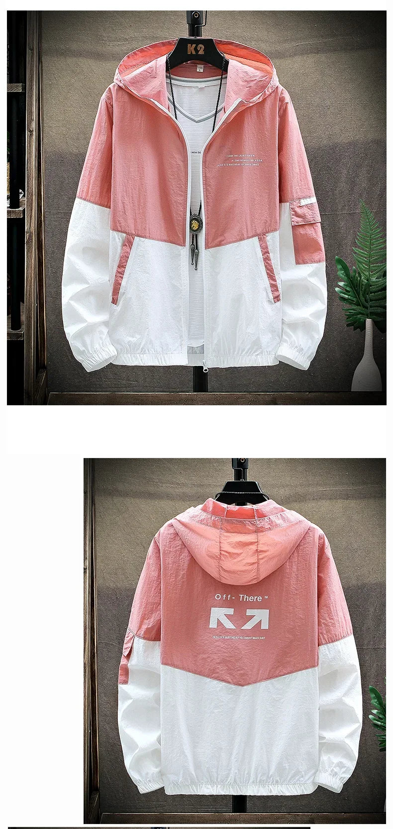 Summer Skin Coats Men Ultra Light UV Sun Protection Big Size Hooded/Windbreaker Jacket Men Striped Casual Outwear