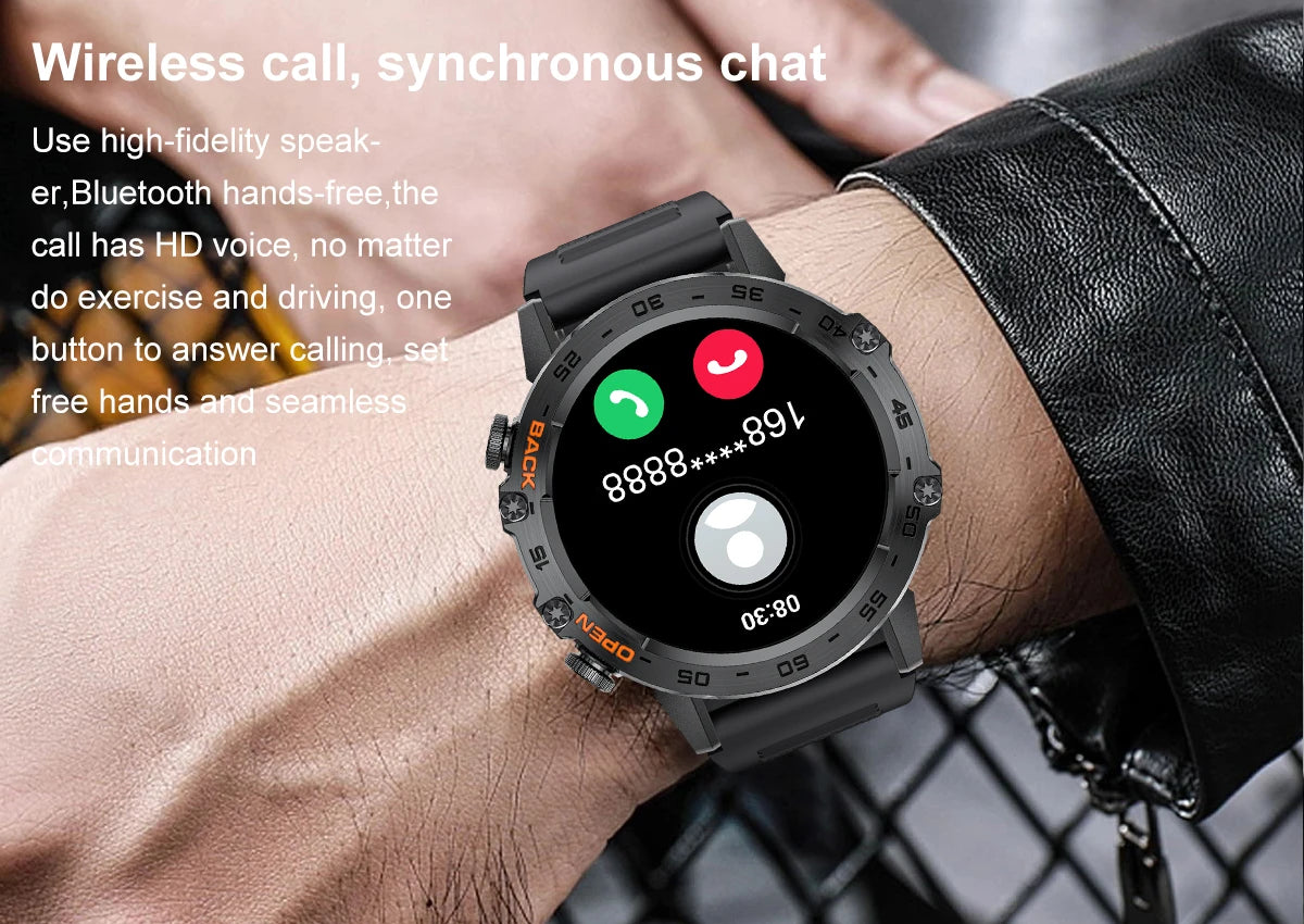 LIGE Smartwtach For Men Bluetooth Calling Waterproof Watches Health Monitoring/400mAh Outdoor Sport Smartwatch Man
