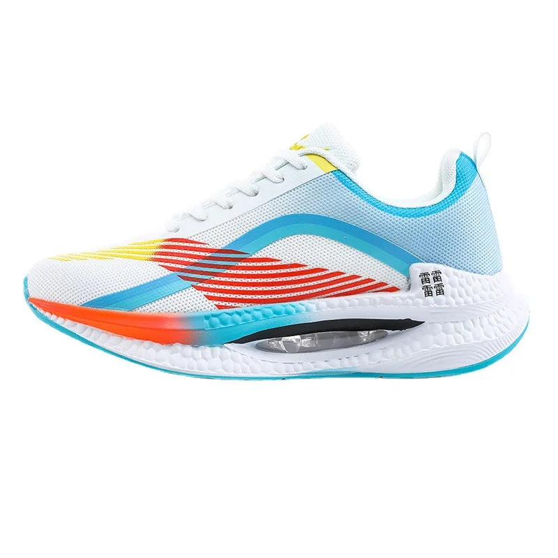 Men's lightweight mesh sports shoes, shock-absorbing/running shoes with air cushion and popcorn sole