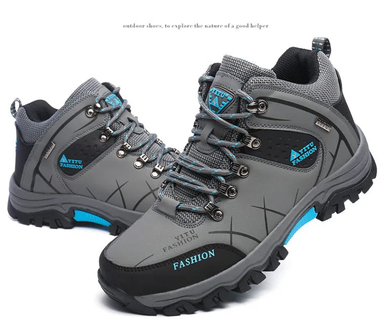 Oulylan Climbing Shoes Sports Thick Insulation Men/Hiking Waterproof Trekking Boots Mountain Rubber Sole Shoes