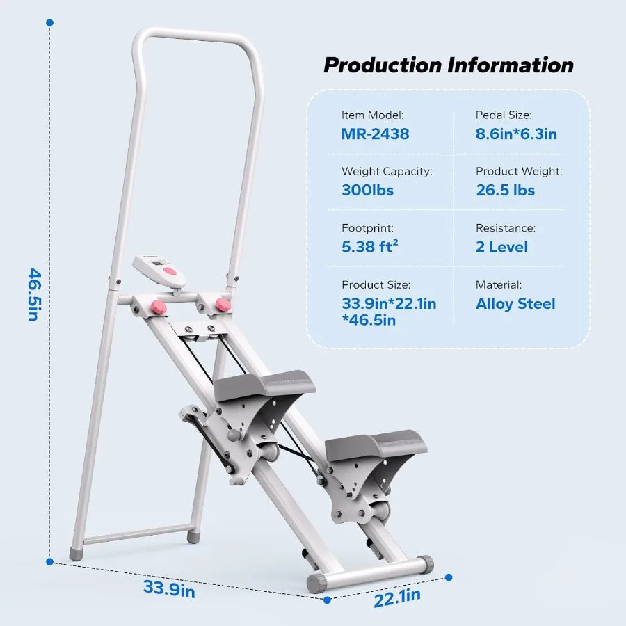 Stair Stepper for Home Gym Exercise, New Version Stairmaster/for Full-Body Workout Compact Folding Stair Climber with Extended