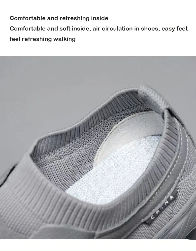 Oulylan Men's Breathable Sneakers Summer Casual/Lightweight Round Head Non-slip Flats Walking Shoes Male