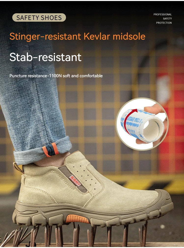Men Work Shoes Breathable Work Sneakers Composite Toe Safety Shoes/Anti-Puncture Indestructible Shoes Welders Safety Boots