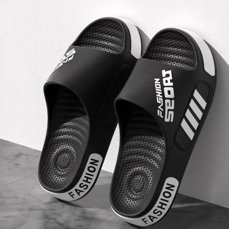Big Size 48-49 Men Slippers Summer Flat Sole Home Slippers For Men/Open Toe Trend Slides Couple Light Beach Shoes Sandals