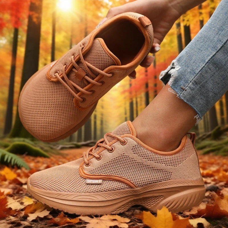 Women's Platform Wide Toe Shoes Big Toe Friendly Workout Footwear/Sustainable Memory Foam Insole Sneakers Breathable Travel Shoe