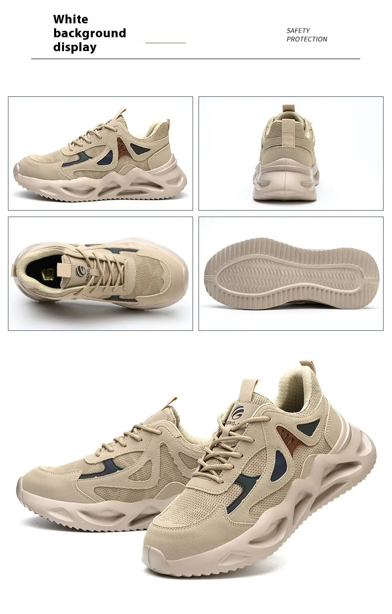 Soft Anti smashing Anti-Puncture Protective Safety Shoes For Men/Work Shoes Lightweight Breathable Work Safety Sneakers