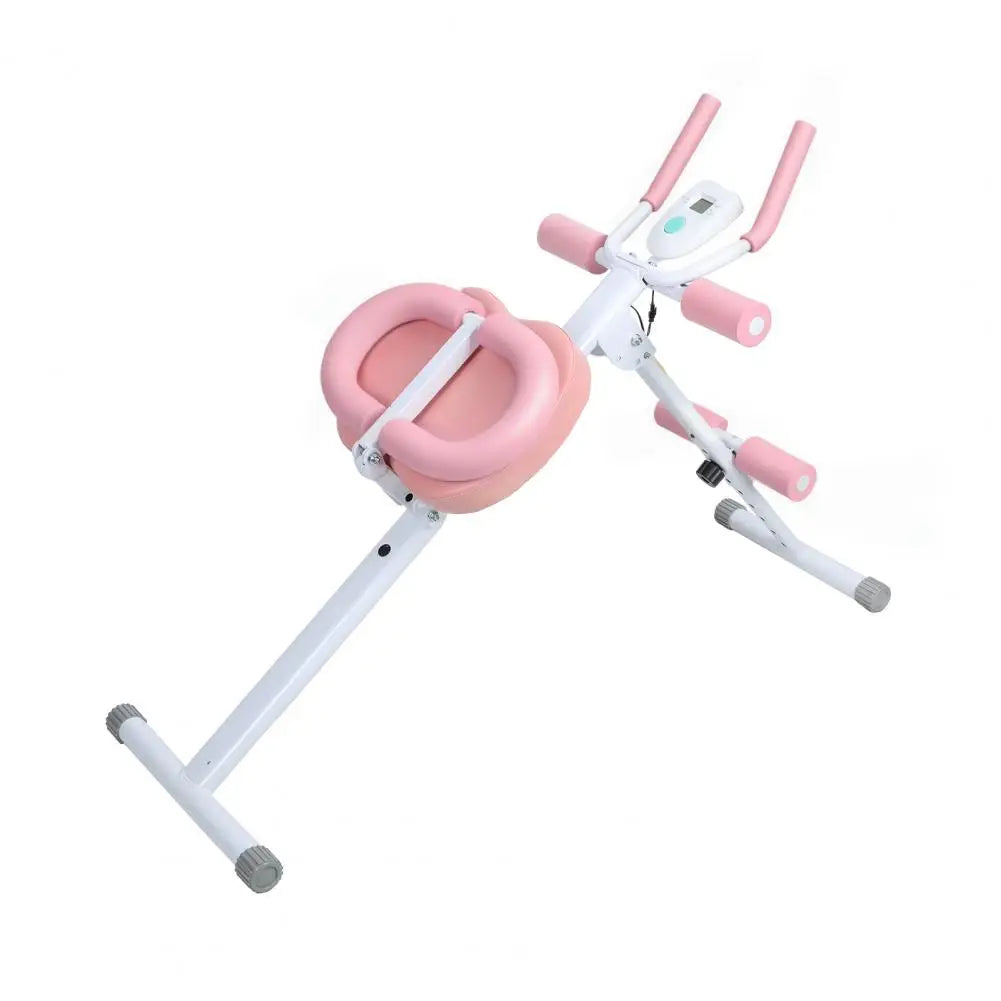 Height Adjustments Abdominal Trainer Ab Machine with LCD Display Screen/Foam Handle Full Body Workout Abdominal Exercise Machine