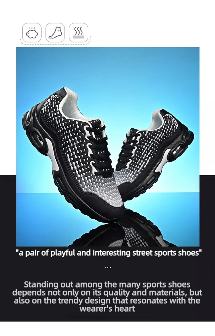 Men's Cushioning Running Shoes EVA Midsole for Shock Absorption/Lightweight & Breathable Mesh Sports Sneakers Gym and Walking