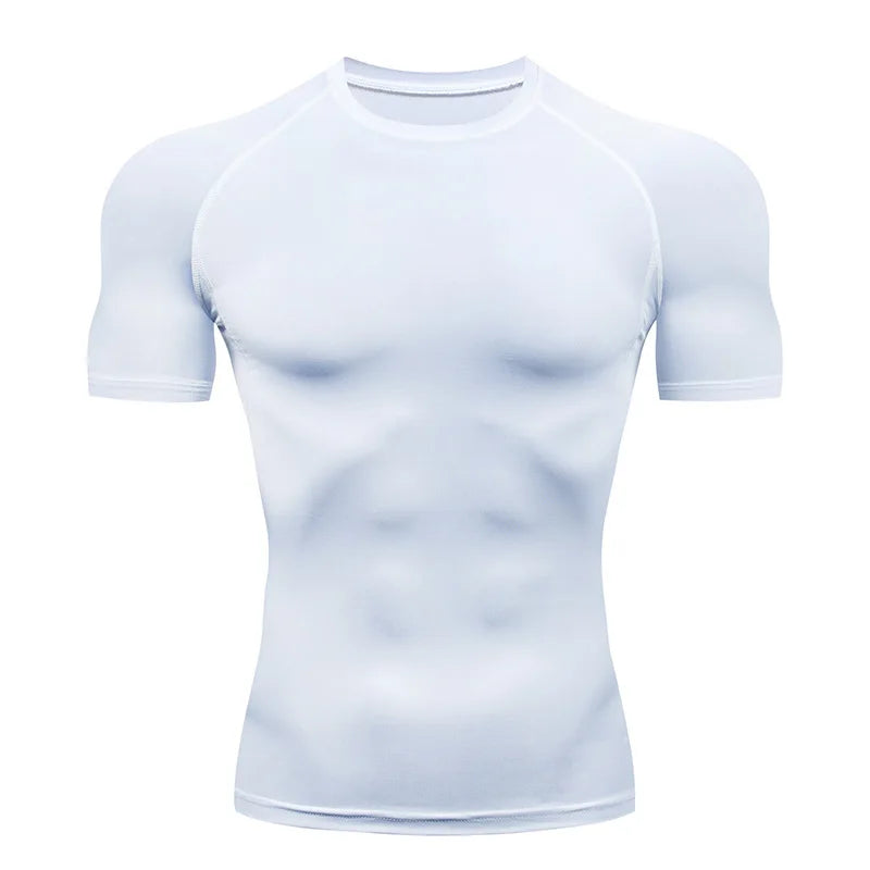Men Short Sleeve t-Shirt Quick Dry Compression Shirts Fitness/Gym t-Shirts Sport Bodybuilding Shirt Running Football Tee Shirts