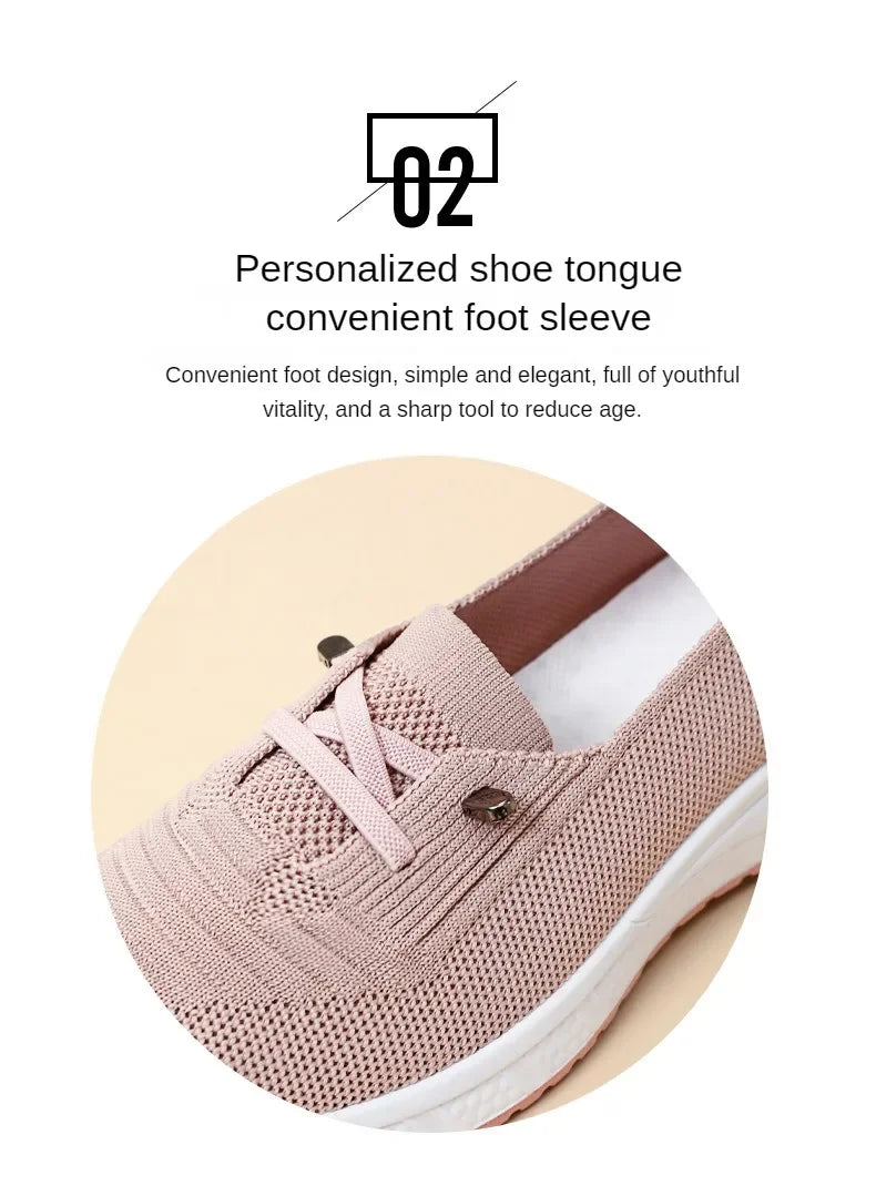 Women's Casual Shoes Fashion Breathable Walking Flat Bottom/Sports Shoes Women's Fitness Large Pink Women's Shoes