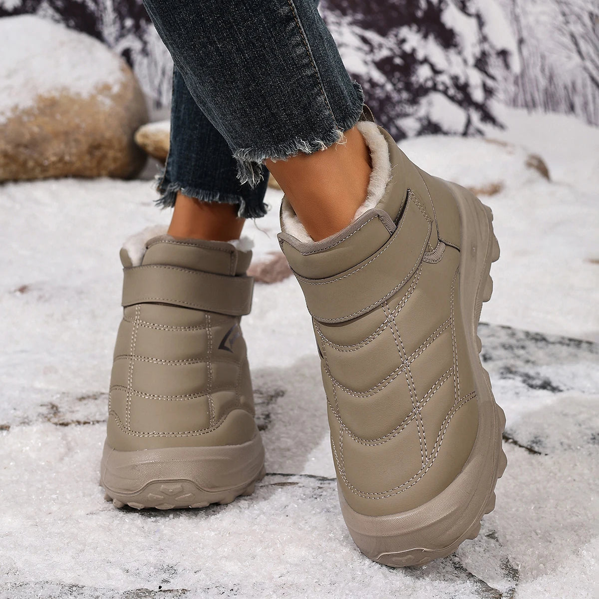 Women's cotton shoes for winter warm and comfortable casual/and versatile waterproof and anti-slip wear-resistant