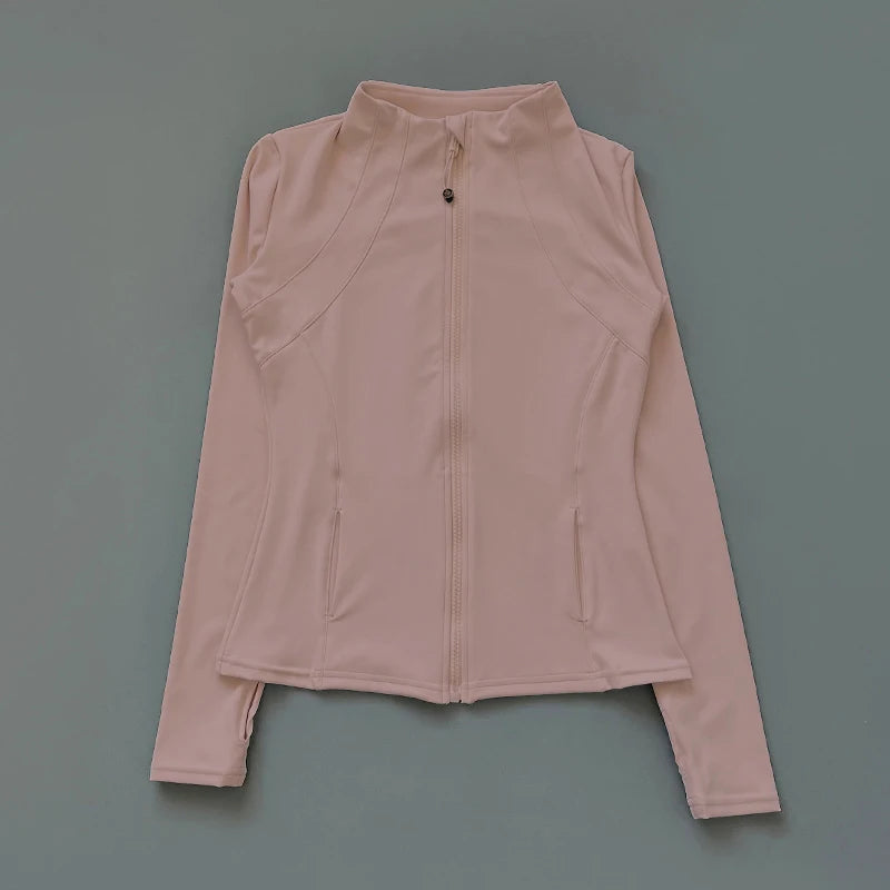 New yoga wear ladies coat round high elastic loose exercise/yoga fitness long sleeve stand-up collar yoga tops