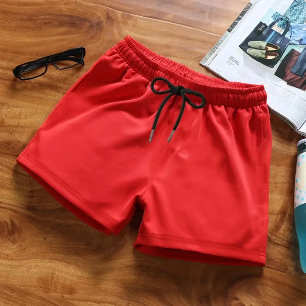 Men's Sports Shorts Elastic Waist Drawstring Gym Short Pants/Solid Drawstring Waist Outdoor Shorts Running Shorts