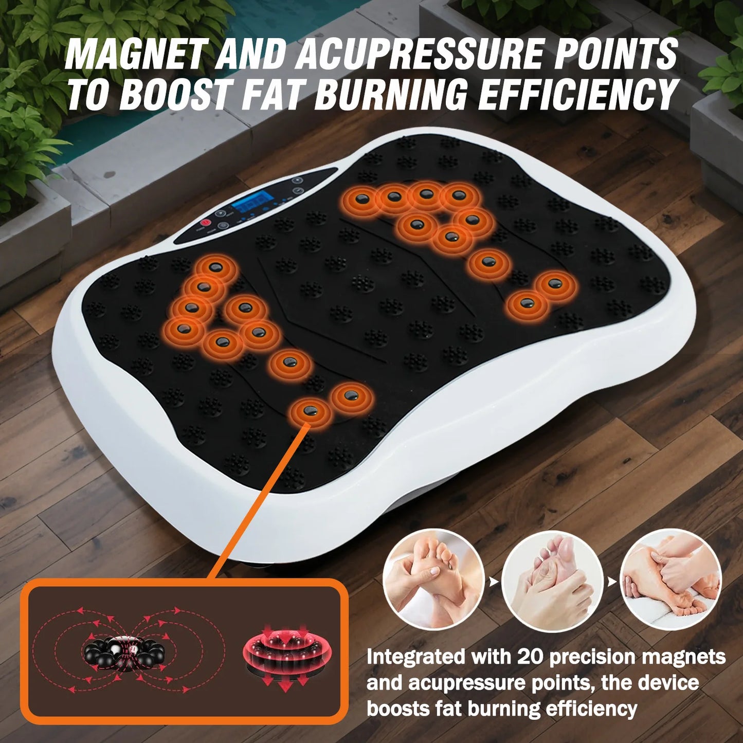 Full-Body Vibration Plate Exercise Machine Fitness Equipment Workout/330lbs Weight Loss with Resistance Bands Remote Control