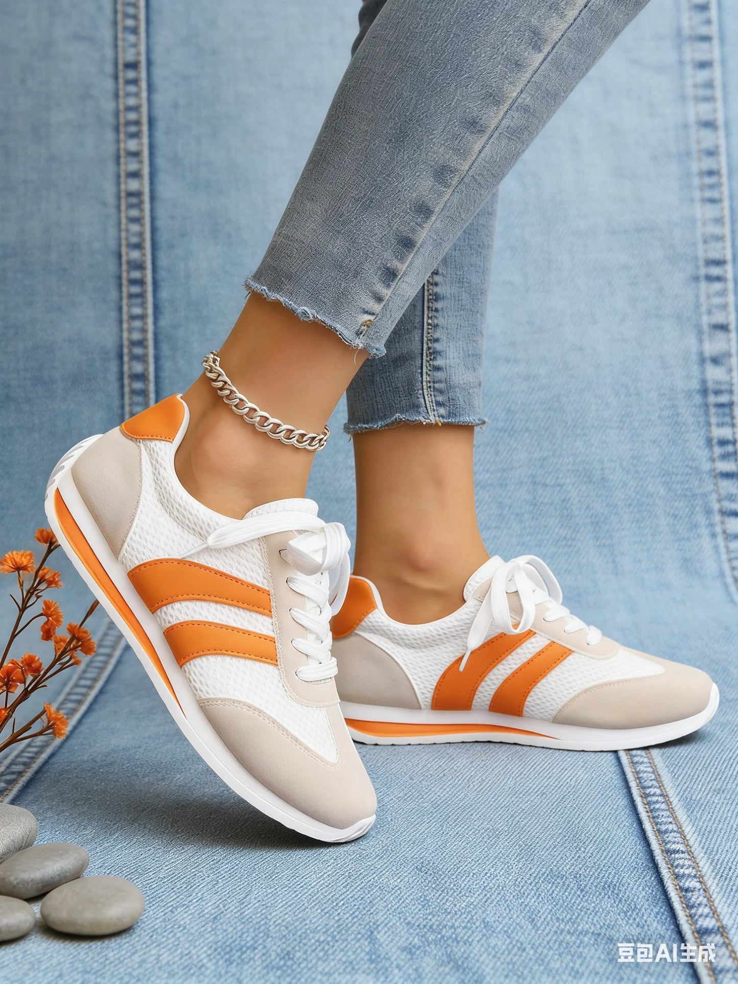 Women's New Casual Lightweight Breathable Running Sport Shoes/Outdoor Walking Shoes Low-Top Round-Toe Sneakers