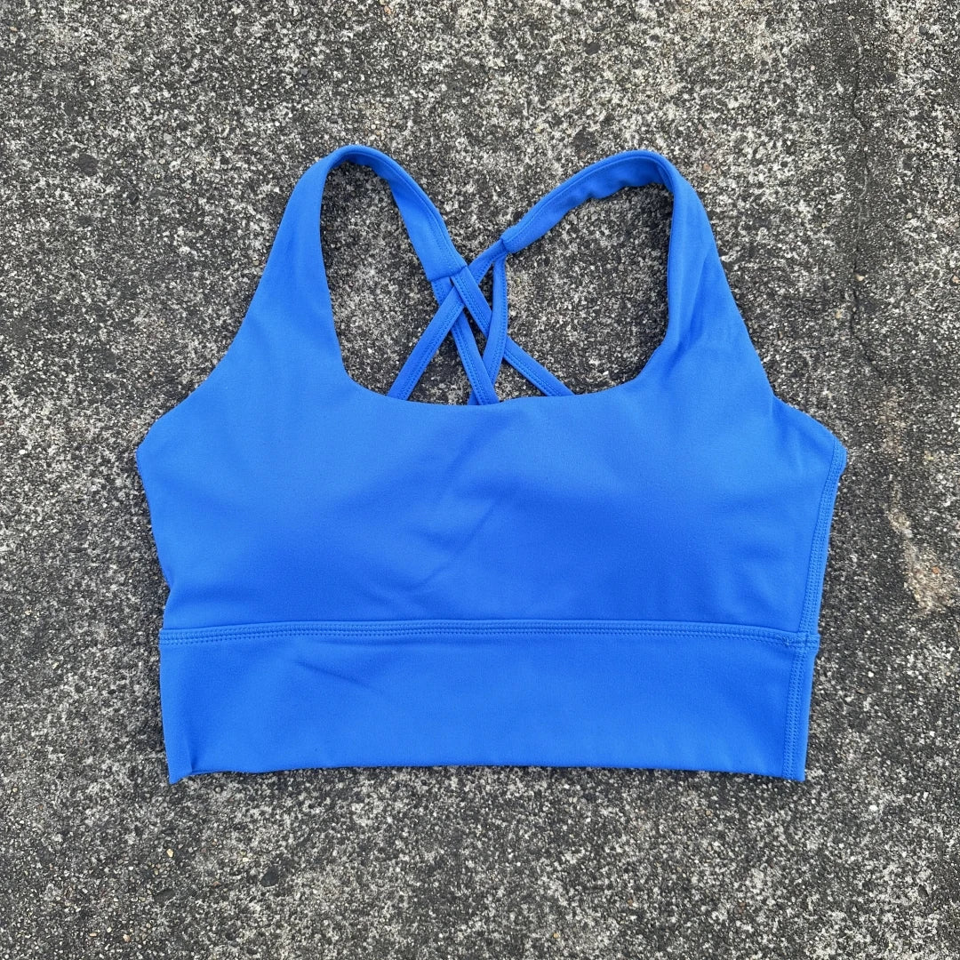 Solid Color Soft Tight Gym Yoga Underwear high strength shockproof/Women Cross Back Fitness Bra Sport Top Comprehensive