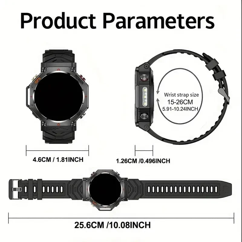 SENBONO GPS Smart Watch Men Built-in GPS Bluetooth Call/AI GPT Fitness Tracker Waterproof Military Sports Smartwatch for Men