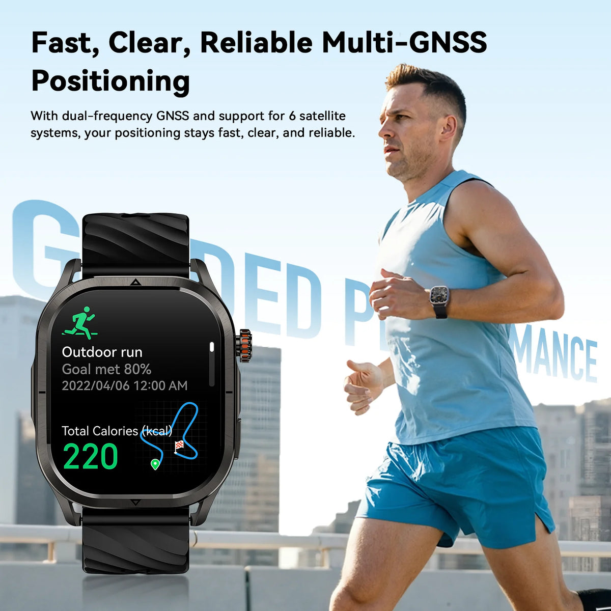KOSPET MAGIC P10 GPS Smartwatch For Men Anti-Fingerprint AMOLED Screen/Dual-Band GNSS IP69K 5ATM Waterproof 180+ Sport Mode
