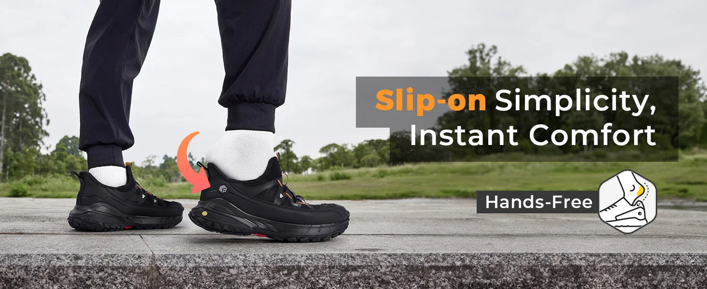 Fittington Slip-on Shoes Wide Sneakers For Men Soft Men's Running Shoe/Slip Resistant Hiking Walking Shoes With Arch Support