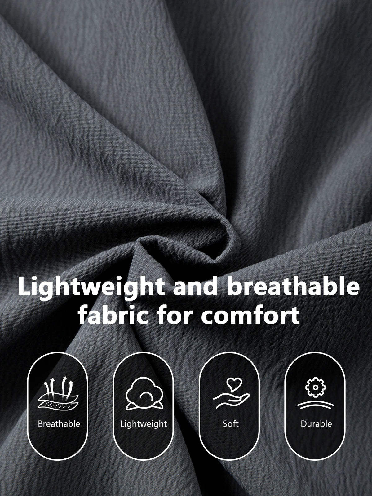 Men Hooded Button Down Shirt With Wrinkle Textured Long Sleeve Hoodie/Jacket Drawstring Hood Casual Loose Open Front Shacket
