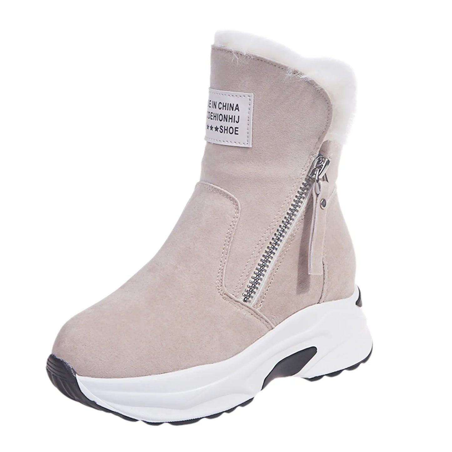 Casual Snow Winter Wedges Short Boot Warm Thermal Slip on/Breathable Women's Wedge Shoes Platform Comfort Casual Boot