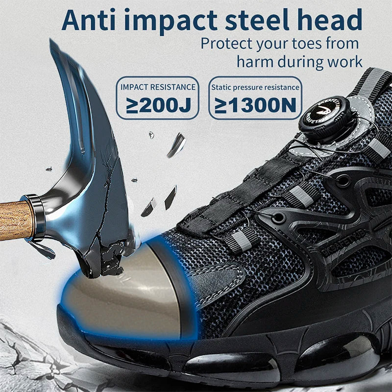 Work Safety Shoes Boots Women Steel Toe Cap Sport Sneakers/Puncture Proof Crash Proof Light Wear Resistant Industrial Shoes
