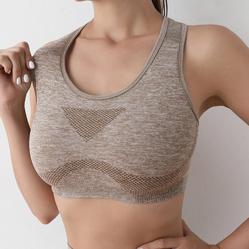 Women Sports Bras Yoga Top Vest High Shockproof Quick-drying Yoga/Gym Running Fitness Underwear Ladies Seamless Sportswear