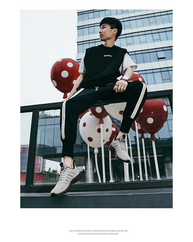 New Men Running Shoes Breathable Outdoor Sports Shoes/Lightweight Sneakers for Men Comfortable Athletic Training Footwear