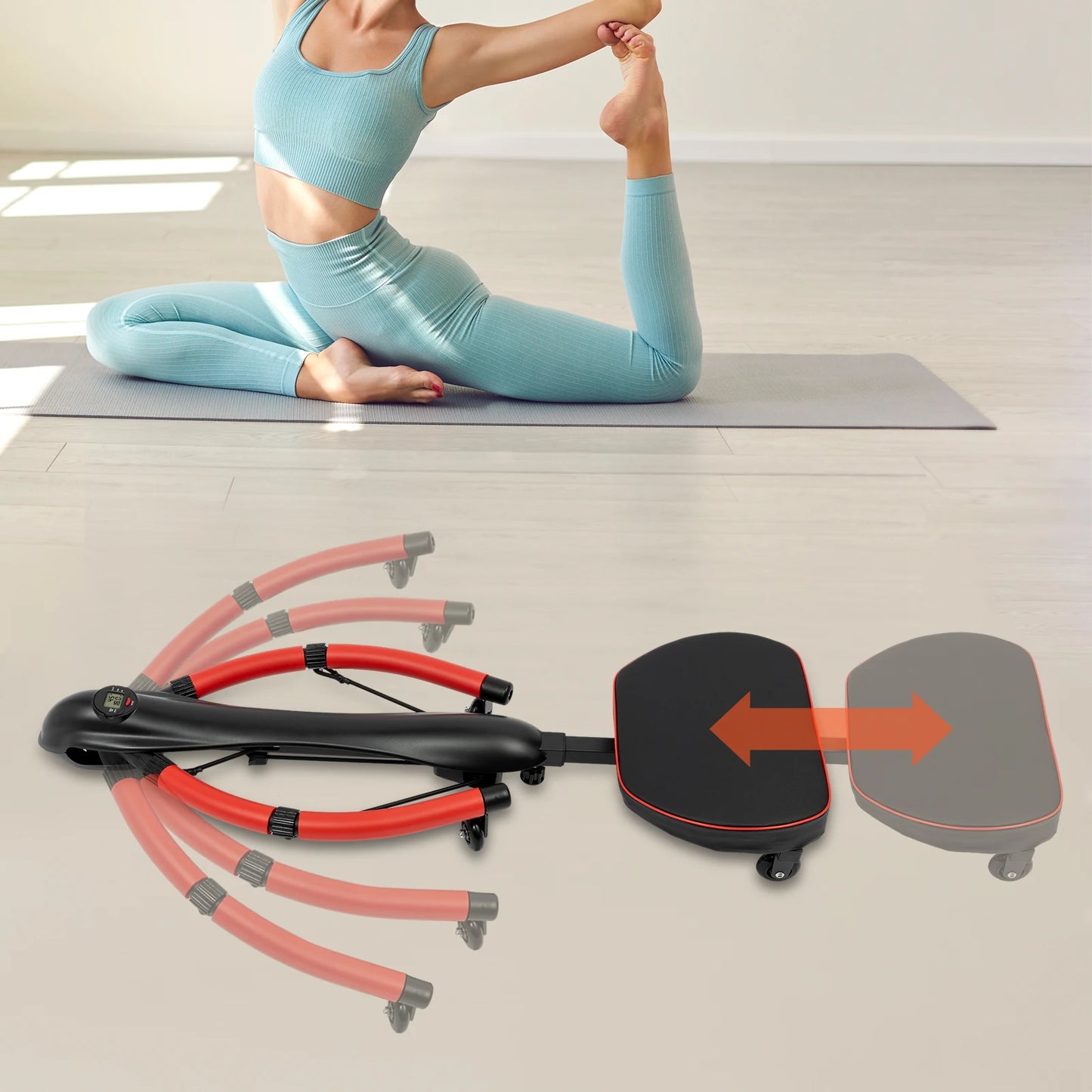 Foldable Dragonfly Ab Trainer Multifunctional Core Belly Workout Machine/330lbs Capacity for Home Gym Abdominal Muscle Fitness