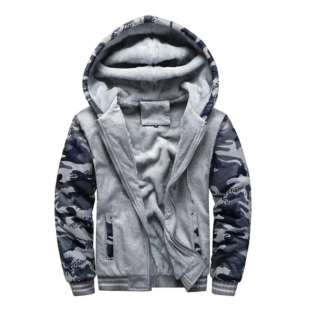 Men's Jacket Camouflage Thicken Winter Jackets for Men Fleece/Long Sleeve Coat Man Casual Hoodies Streetwear Men's Coats