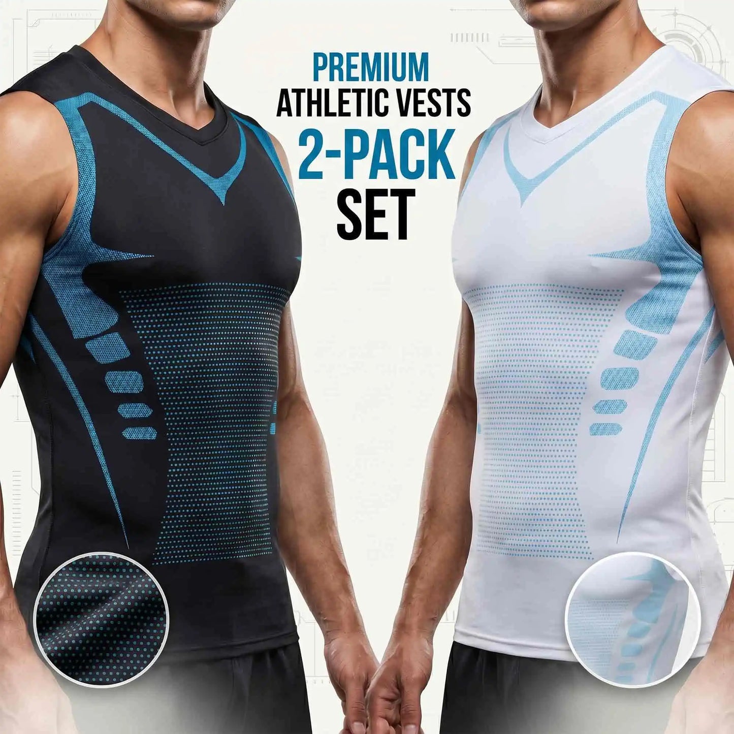 Men's Sleeveless Tank Top 2-Piece Set/Quick-drying moisture-wicking breathable workout tank tops men