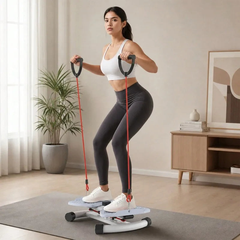 Twist Waist Disc Board with Resistance Bands, Multifunctional Home/Fitness Foot‑Twist Exercise Machine, Portable Waist‑Shaping
