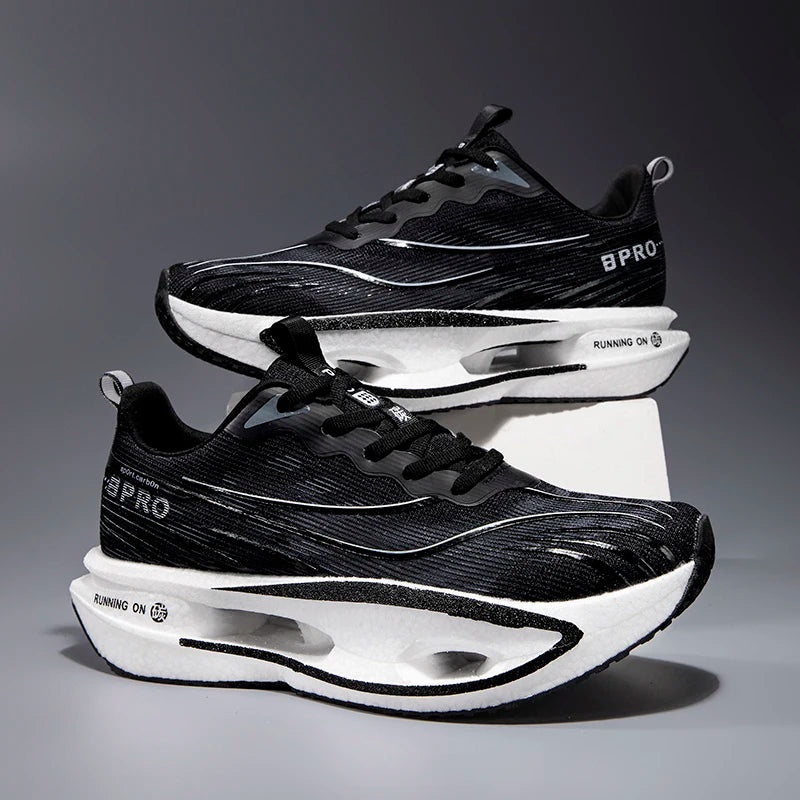 Men Breathable Mesh Comfortable Sports Shoes Fashion Color-Block/Sneakers Carbon Plate Support Light Rebound Running Shoes