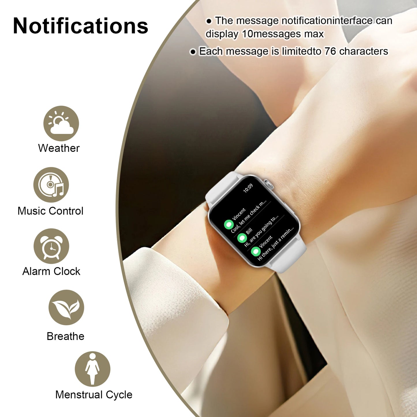 IOWODO Smart Watch for Men Women Bluetooth Call, AI Voice/1.85" HD Fitness Watch with Heart Rate SpO2 Monitor Message Alert