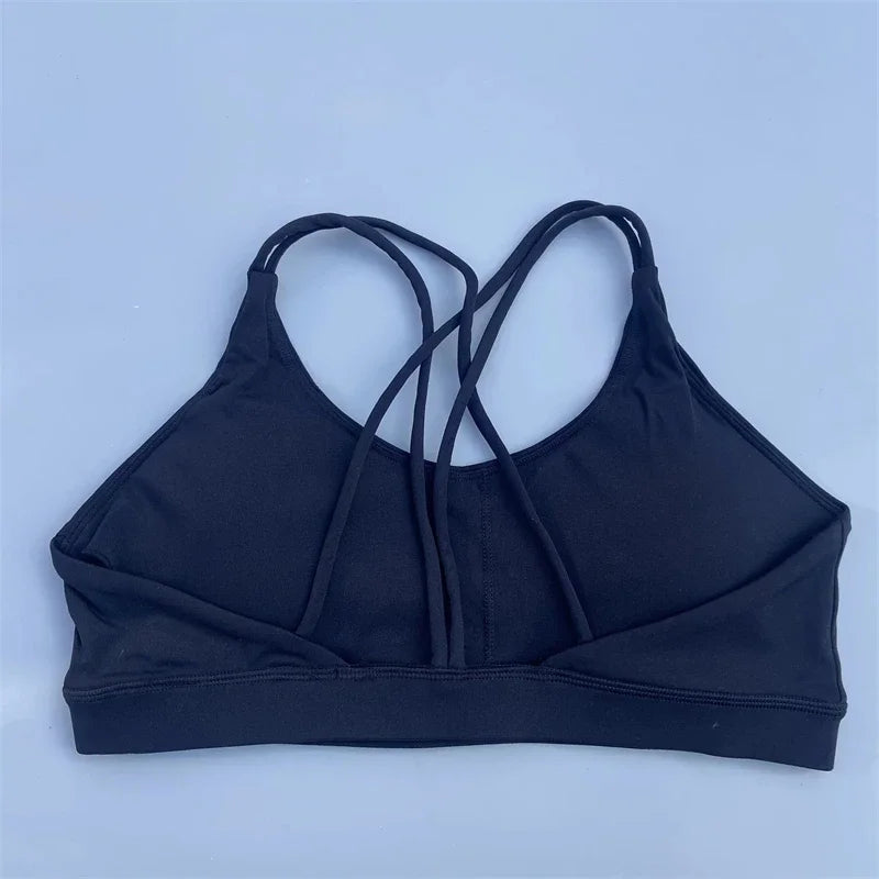 Solid Color Soft High Strength Women Cross Fitness Bra Tight Sport Top/Comprehensive Training Gym Yoga Underwear With Chest Pad