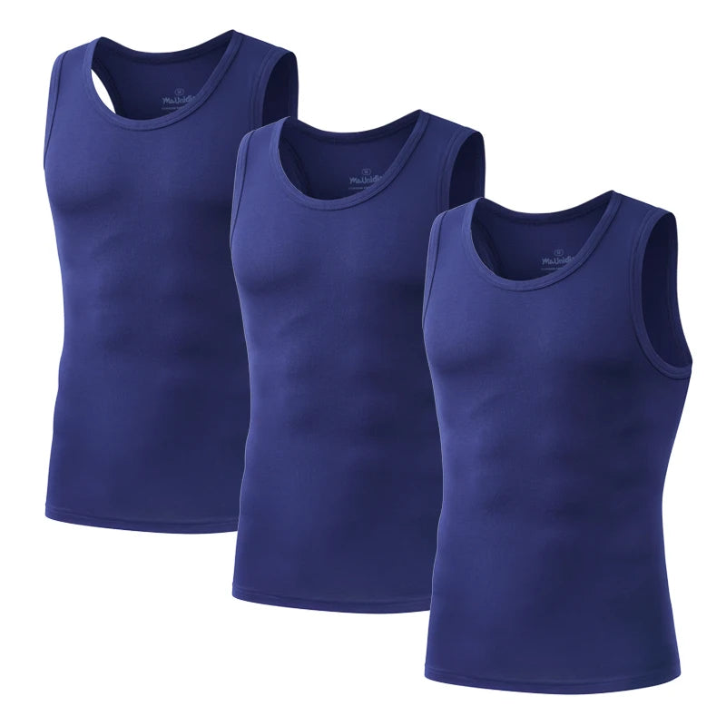 3Pcs/Pack Solid Color Men's Tank Top Sleeveless Undershirts/Men Vest Gym T-Shirt High Quality Bamboo Fiber Man Singlets Sports