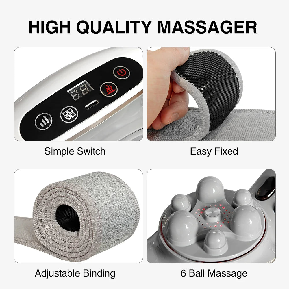 HOMEMASSA Abdominal Massager Electric Stomach Massager/for Flattening Belly Multiple-use for Waist Abdomen Back 3 Modes