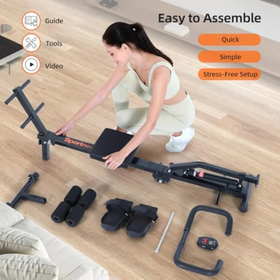 Rower Machine for Home Foldable Hydraulic Rowing Machine/with 12-Level Resistance Multi Functional Row Machine