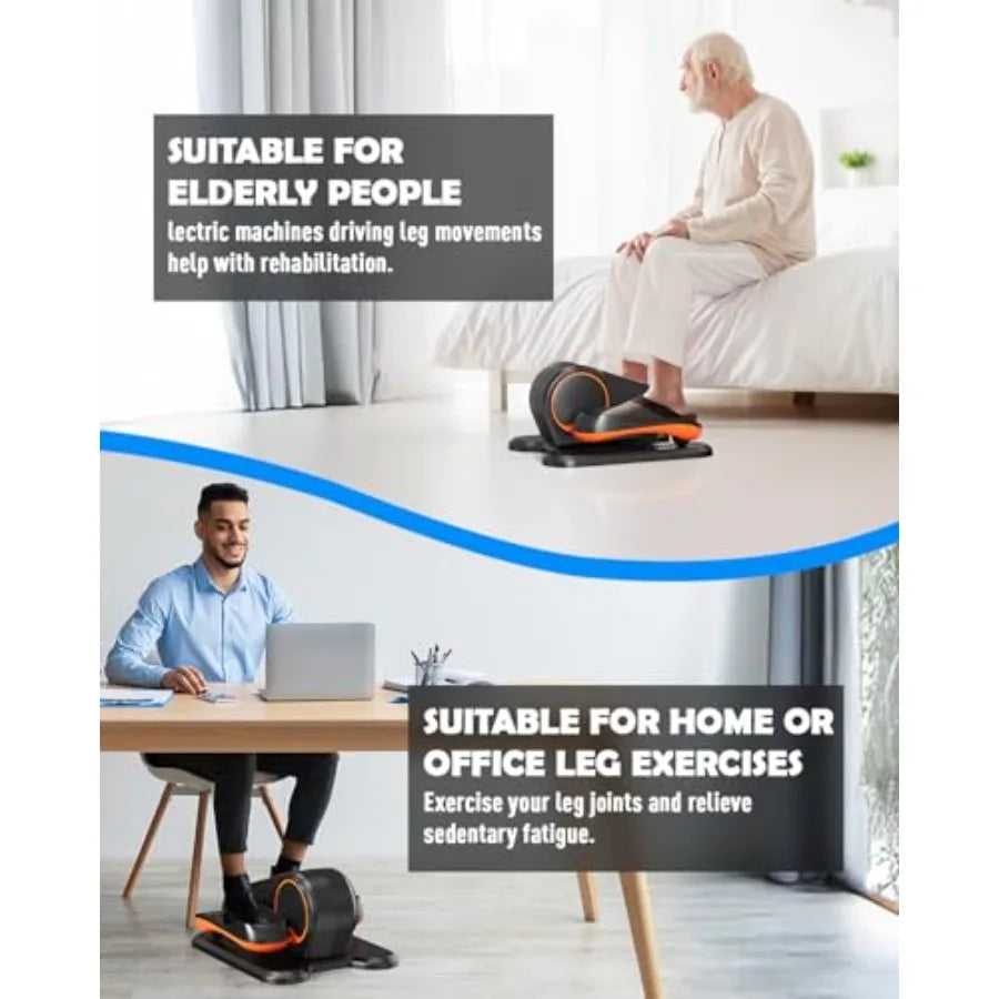 Under Desk Electric Elliptical Leg Exerciser for Seniors 13 Adjustable Speeds/Quiet Portable Seated Pedal Trainer with Remote Control