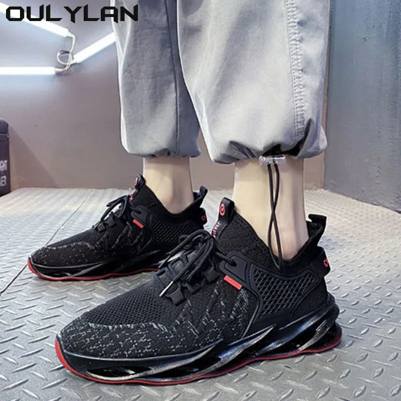 Oulylan Men's Casual Shoes Fashionable All-Matching Sneakers/Men's Shoes Flying Weaving Mesh Shoes