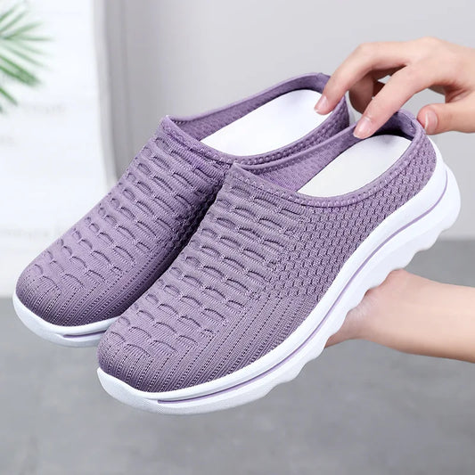Women's Summer Breathable Commute Half Drag Shoes Soft Sole/Lightweight Slip On Casual Comfortable Odor-Resistant